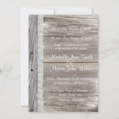 Lace Barn Wood Wedding Invitation Kaart (Achterkant)