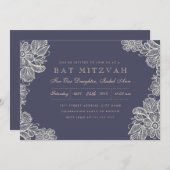 Lace Bat Mitzvah Kaart (Voorkant / Achterkant)