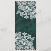 Lace blanche Emerald Green Faux Velvet Menu Classi (Dos)