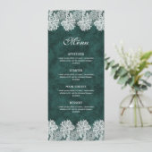 Lace blanche Emerald Green Faux Velvet Menu Classi (Debout devant)