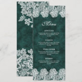 Lace blanche Emerald Green Faux Velvet Menu Classi (Devant / Derrière)