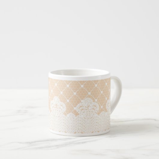 Lace Border Espresso Kop (Voorkant rechts)