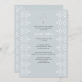 Lace Borders Blue Religion Invitation (Devant / Derrière)