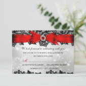 Lace & Bow Argent Rouge Noël Fêtes RSVP (Debout devant)
