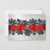 Lace & Bow Argent Rouge Noël Fêtes RSVP (Dos)