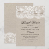 Lace Bow & Burlap  Vrijgezellenfeest Kaart (Voorkant / Achterkant)