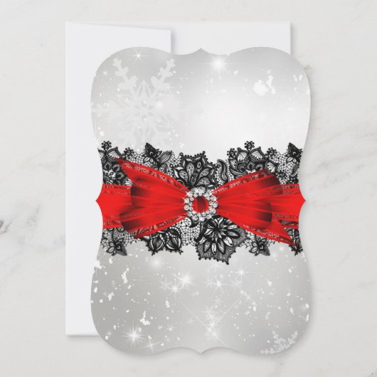 Lace Bow Silver Red Kaart (Achterkant)
