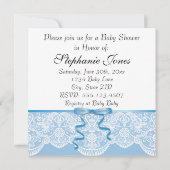  Lace Boy Baby shower Kaart (Achterkant)