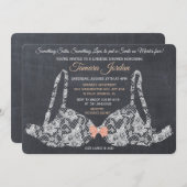 Lace Bra Lingerie Douche Chalkboard uitnodiging (Voorkant / Achterkant)