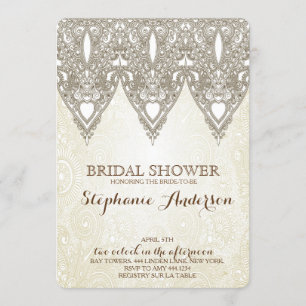 Lace Bridal Shower-uitnodigingen Kaart