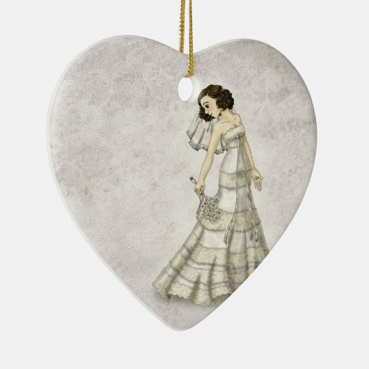 Lace Bride Keramisch Ornament (Rechts)