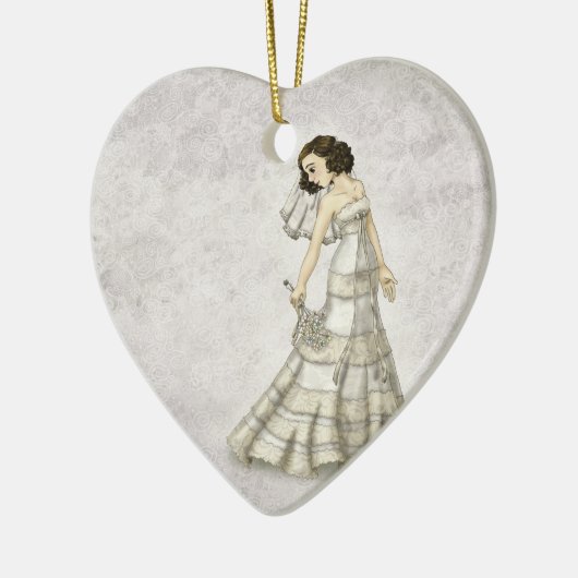 Lace Bride Keramisch Ornament (Links)