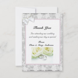 Lace bruiloft dank u kaart