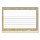  Lace Burlap en Navy Bow Recept Kaarten (Achterkant)