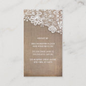 Lace Burlap en String Lights Rustiek Land Visitekaartje (Achterkant)