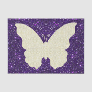 Lace Butterfly on Paars Glitter Tissue Paper Tissuepapier