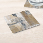 Lace Collage I Vierkante Kartonnen Onderzetter (Schuin)