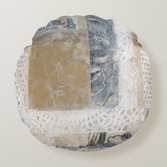 Lace Collage II Rond Kussen (Voorkant)