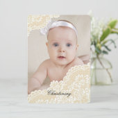 Lace Corners - Verticale fotouitnodiging Kaart (Staand voorkant)