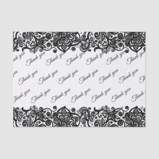 Lace custom Dank u Trouwpapier Tissuepapier (Voorkant)