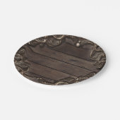 Lace & Dark Wood Rustic  Weddenschap Papieren Bordje (Gekanteld)