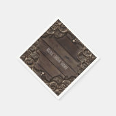 Lace & Dark Wood Rustic  Weddenschap Servetten (Hoek)