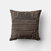 Lace & Dark Wood Rustic Western Farmhouse Kussen (Achterkant)