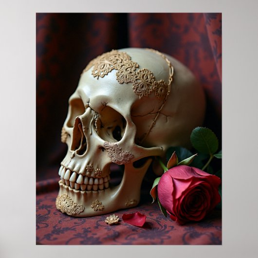 Lace & Decay – A Victorian Gothic Skull Poster (Voorkant)