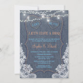  Lace Denim Blue String Lights I DO BBQ Kaart (Voorkant)