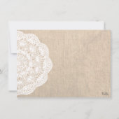 Lace Doily & Burlap 50th Birthday Party Invite Kaart (Achterkant)