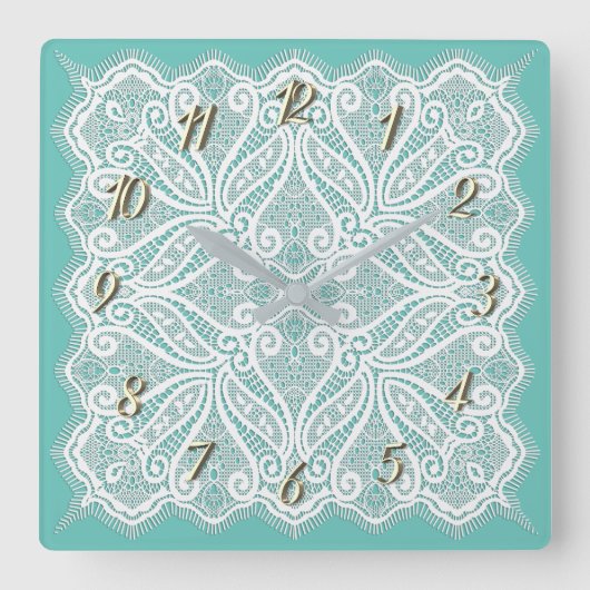 Lace doily vierkante klok (Voorkant)