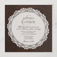 Lace Doily Wedding Invitation