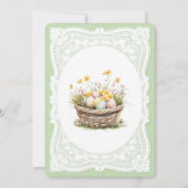 Lace Easter Egg Hunt Boy First Birthday Invitation (Dos)