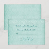 Lace en Damask RSVP Kaart (Voorkant / Achterkant)