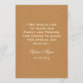 Lace en Kraft Paper Wedding Menu (Achterkant)