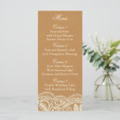 Lace en Kraft Paper Wedding Menu (Staand voorkant)