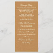 Lace en Kraft Paper Wedding Programma (Achterkant)