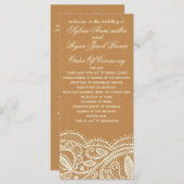 Lace en Kraft Paper Wedding Programma (Voorkant / Achterkant)