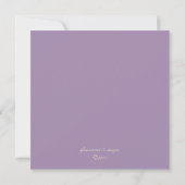 Lace en Pearls Lavender Wedding Invitation Kaart (Achterkant)