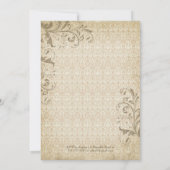  Lace Floral Foto 80th Birthday Uitnodiging (Achterkant)