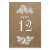 Lace Flowers | Tafelnummers Kraft Paper Kaarten (Achterkant)