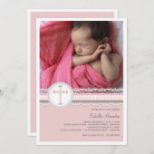 Lace Foto Christening Uitnodiging (Voorkant / Achterkant)