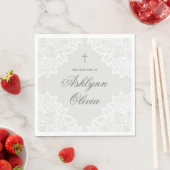  Lace Gray Christening Baptisme Servet (Insitu)