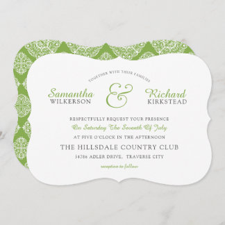 Lace GREENERY Wedding Invitation Kaart