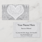 Lace hart tekst toevoegen visitekaartje (Voorkant / Achterkant)