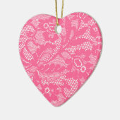 Lace Heart Keramisch Ornament (Links)