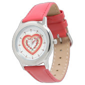 LACE HEART MET RODE STROMEN HORLOGE (Gekanteld)