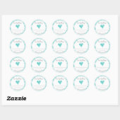 *~* Lace Homemade AP30 BLAUWGROEN Heart Generic Ronde Sticker (Vel)