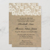  Lace Kijk & Burlap Weddenschap Kaart (Voorkant / Achterkant)