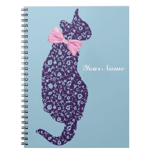 Lace Kitty Chat Silhouette Carnet (Devant)